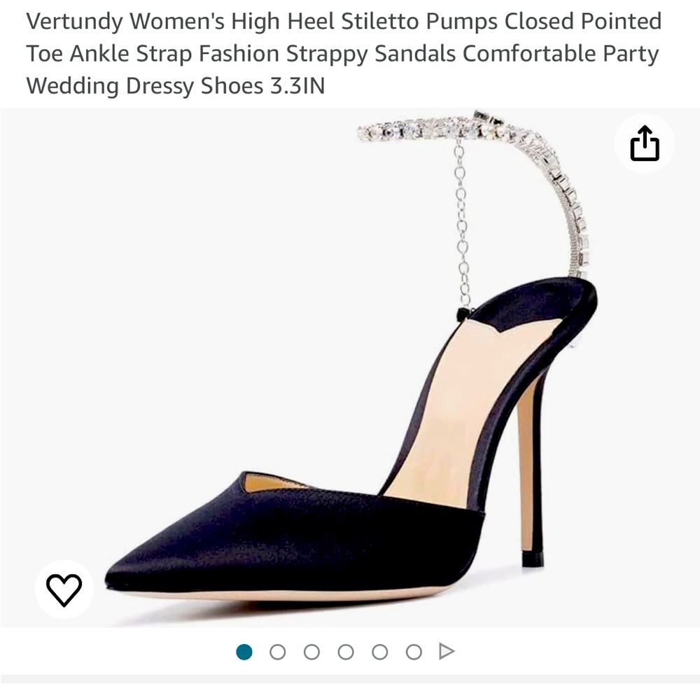 Black pointed toe heels